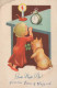 Buon Anno Natale BAMBINO OROLOGIO DA TAVOLO Vintage Cartolina CPSMPF #PKD415.IT - Anno Nuovo