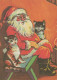 BABBO NATALE Buon Anno Natale Vintage Cartolina CPSM #PBL178.IT - Santa Claus