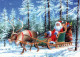 BABBO NATALE Buon Anno Natale Vintage Cartolina CPSM #PBL561.IT - Santa Claus