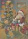 BABBO NATALE Buon Anno Natale Vintage Cartolina CPSM #PBL107.IT - Santa Claus