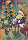 BABBO NATALE Buon Anno Natale Vintage Cartolina CPSM #PBL107.IT - Santa Claus