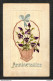 FANTAISIE - CARTE BRODÉE - ANNIVERSAIRE - Corbeille De Fleurs - 1918 - Embroidered