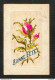 FANTAISIE - CARTE BRODÉE - BONNE ANNÉE - Fleurs - 1919 - Embroidered