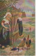 OP Nw36- " TROTZKOPFCHEN " - COUPLE D' ENFANTS A LA FERME AVEC POUPEE - TABLEAU PROF. W. SCHMIDT - Paintings