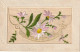 OP Nw38- " BONNE ANNEE " - CARTE FANTAISIE BRODEE - FLEURS - MINI CARTE BONNE ANNEE - Embroidered