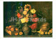 Painting By I. Khrutsky - Still Life - Flowers And Fruits - Peach - Pear - Russian Art - 1981 - Russia USSR - Unused - Malerei & Gemälde