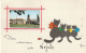 QU -(24) " BON SOUVENIR DE NOJALS " - ILLUSTRATEUR RENE - FAMILLE DE CHATS DE DOS - VUE DE L' EGLISE - 2 SCANS - Andere & Zonder Classificatie