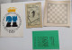 Lot Documents Anciens D'echecs Jeux Olympiques 1974, Courrier Des Echecs 1971, Tounoi Zurich 1989 2 Damiers Vierges - Unclassified