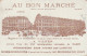 QU 9- " AU BON MARCHE ", PARIS  - COUPLE DE CHIENS JOUANT AVEC UNE PELOTE DE LAINE - DORURE- 2 SCANS - Werbepostkarten