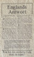 Deutschland, Germany - Flugblatt über Deutschland -  Englands Antwort - 1941 ! - 1939-45