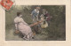 RE 15 - JEUX D' ENFANCE - MAMAN JOUANT A LA  BALANCOIRE A BASCULE AVEC SES ENFANTS - CARTE COLORISEE - 2 SCANS - Gruppi Di Bambini & Famiglie