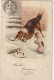 RE 18 - CHIEN RONGEANT UN OS  DANS LA NEIGE - ILLUSTRATEUR - EDIT . TUCK & FILS ,PARIS  - 2 SCANS - Dogs