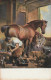 RE 19- MARECHAL FERRANT AVEC CHEVAL , ANE ET CHIEN - OUTILS  - ILLUSTRATEUR - 2 SCANS - Horses