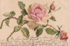 RE 21- CARTE FANTAISIE FLEURS - TIGES DE  ROSES STYLE KLEIN  - 2 SCANS - Bloemen