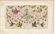 RE 22- CARTE BRODEE FANTAISIE  A RABAT " BONNE FETE " - FLEURS  - 3 SCANS - Embroidered