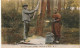 RE 25-(40) DANS LES LANDES - RECOLTE DE LA RESINE - GEMMEUR - CARTE COLORISEE - 2 SCANS - Culturas