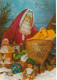 RE Nw1- " JOYEUX NOEL " - LOT DE 5 CARTES PERE NOEL AVEC HOTTE ET JOUETS : POUPEE , PELUCHE  , CADEAUX - Santa Claus