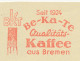 Meter Cover Germany 1962 Coffee - Bremer Kaffee Und Tee - Other & Unclassified