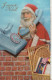 RE Nw1- " JOYEUX NOEL " - LOT DE 6 CARTES PERE NOEL AVEC HOTTE DE JOUETS , ENFANTS ET TELEPHONE - Kerstman