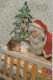 RE Nw1- " JOYEUX NOEL " - LOT DE 6 CARTES PERE NOEL AVEC HOTTE DE JOUETS , ENFANTS ET TELEPHONE - Santa Claus