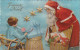 Delcampe - RE Nw1- " JOYEUX NOEL " - LOT DE 6 CARTES PERE NOEL AVEC HOTTE DE JOUETS , ENFANTS ET TELEPHONE - Santa Claus