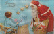 Delcampe - RE Nw1- " JOYEUX NOEL " - LOT DE 6 CARTES PERE NOEL AVEC HOTTE DE JOUETS , ENFANTS ET TELEPHONE - Kerstman