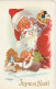 RE Nw1- " JOYEUX NOEL " - LOT DE 4 CARTES PERE NOEL AVEC HOTTE DE JOUETS , MICKEY , ILLUSTRATEUR BAZIN - Santa Claus