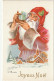 RE Nw1- " JOYEUX NOEL " - LOT DE 4 CARTES PERE NOEL AVEC HOTTE DE JOUETS , MICKEY , ILLUSTRATEUR BAZIN - Santa Claus