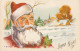 RE Nw1- " JOYEUX NOEL " - LOT DE 4 CARTES PERE NOEL AVEC HOTTE DE JOUETS , MICKEY , ILLUSTRATEUR BAZIN - Kerstman