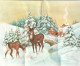 RE Nw3- " JOYEUX NOEL " - PERE NOEL , FORET ET ANIMAUX - CARTE SYSTEME POP UP , ENVELOPPE ET CELLOPHANE - ILLUSTRATEUR - Santa Claus