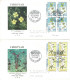 Faroe Islands;  1988 Faroe Flowers;  Set Of 4 In Single And Block Of 4 On FDC )N-covers). - Faeroër