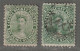 CANADA - N°16 X2 Obl (1859-64) Victoria : 12 1/² Vert - Usati