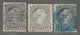 CANADA - N°25  X3 Obl (1868-90) Victoria : 15c Violet-gris - Usati