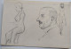 Lot Dessins Au Crayon Portraits Esquisses Femmes  Hommes Chien  De Mack - Tekeningen