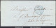 FRANCE MARQUE POSTALE AVEC CAD BLEU PARIS DISTRIBUTION DE 7H AVEC TAXE 15c - 1801-1848: Voorlopers XIX