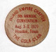 Wooden Nickel - Jeton Bois 1979 Monnaie Tête D'Indien - The Cola Clan Houston - Coca Cola - Etats-Unis - Wooden Token - Monetary/Of Necessity