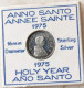 Petit Jeton Argent (Quinaire) De L'Année Sainte 1975 Dans Son Encart D'origine - Pape Paul VI - Roma Vatican Token - Adel