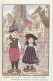 TE 19- " ON ATTEND LE CHENERAL  "- ILLUSTRATEUR HANSI - ENFANT AVEC FUSIL ET FILLETTE AVEC BOUQUET TRICOLORE - 2 SCANS - Hansi