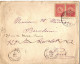 TURQUIE YT N°147 PAIRE OBLITEREE PERA SUR LETTRE POUR LA FRANCE - Lettres & Documents