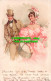 R551031 Man In Brown Hat And Clothes. Woman In Pink Hat And Dress. 1903 - Welt