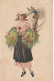 VE 12- JEUNE FEMME AVEC CAPELINE  ET BRASSEES D' HERBES ET FLEURS - CHEVAL  - EDIZ. UFFICIO REV STAMPA N° 2510 - 2 SCANS - 1900-1949