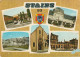 VE 18-(93) STAINS - CARTE MULTIVUES COULEURS : GROUPE SCOLAIRE JOLIOT CURIE , MAIRIE , GARE , CLOS ST LAZARE - 2 SCANS - Stains