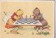 UR Nw42- COUPLE DE CANARDS HUMANISES JOUEURS D'ECHECS - ILLUSTRATEUR - Autres & Non Classés