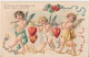 ENGELEN MET HARTJES.    RELIEF. GAUFREE.   RECLAME. LEDEBERG.  DE WITTE PURGEERPILLEN.  EGGERMONTSTRAAT 14.  2 SCANS - Anges