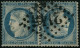 Obl. N°37c 20c Bleu, Paire Tête-bèche Obl GC 2145, Impression Recto-verso RARE - TB - 1870 Siège De Paris