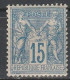 France N° 101 SAGE Type II 15 C Bleu - 1876-1898 Sage (Type II)