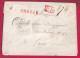 CAD TYPE 15 CAD CALVADOS 1846 + PP ROUGE + CHARGE ROUGE POUR PARIS MENTION POIDS 8 GRAMME AU DOS LETTRE - 1801-1848: Voorlopers XIX