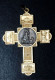 Magnifique Pendentif Médaille Croix Pectorale Religieuse Métal Doré "Catacombe De St Calixte à Rome" Religious Medal - Religión & Esoterismo