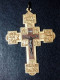 Magnifique Pendentif Médaille Croix Pectorale Religieuse Métal Doré "Catacombe De St Calixte à Rome" Religious Medal - Religión & Esoterismo