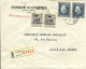 ENVELOPPE BANQUE D ATHENES RECOMMANDEE POUR PARIS TIMBRES AVEC SURCHARGE - Lettres & Documents